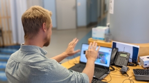 Person doing test
